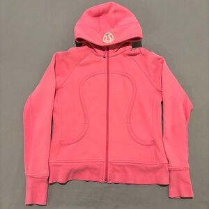 Lululemon Scuba Hoodie Size 10 Pink Solid Full Zip Gym Workout Training